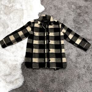 Madewell Belrose Shirt-Jacket in Maran Plaid Size Small